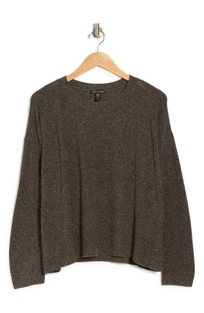 Eileen Fisher Silk V-neck Long Sleeve Polo In Rye