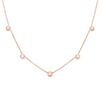 Carbon & Hyde 14ct Rose Gold Rose Choker Necklace
