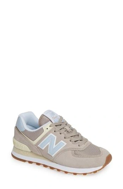 New Balance Women's Classic 574 Summer Dusk Nubuck Leather Lace Up Sneakers In Flat White