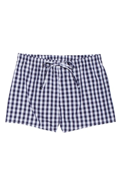 Sleepy Jones Pajama Shorts In Large Gingham Blue