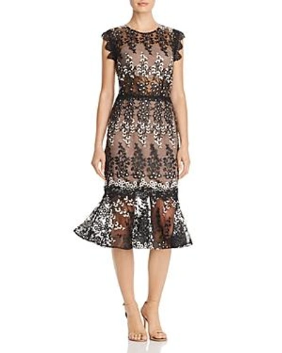 Bronx And Banco Dalia Sleeveless Lace Midi Dress In Black