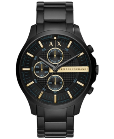Armani Exchange Men's Chronograph Hampton Black Stainless Steel Bracelet Watch 46mm In No Color