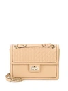 Karl Lagerfeld Agyness Quilted Leather Shoulder Bag In Nude