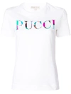 Emilio Pucci Logo Printed Cotton Jersey T-shirt In White