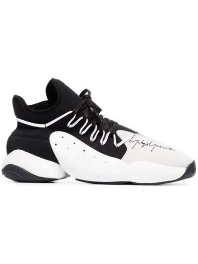 Y-3 Leather Basketball Trainers In White
