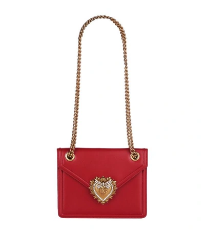 Dolce & Gabbana Medium Devotion Phone Bag In Red