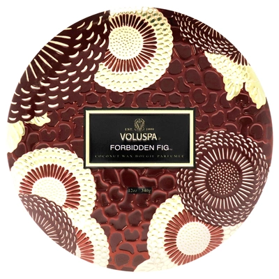 Voluspa 3 Wick Tin Candle - Forbidden Fig By  For Unisex - 12 oz Candle In Brown