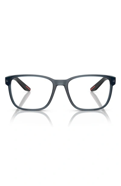 Prada 57mm Pillow Optical Glasses In Trans Blue