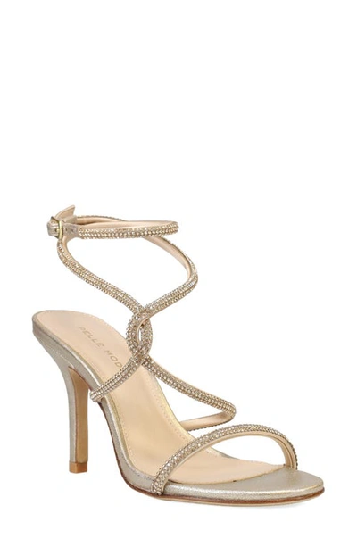 Pelle Moda Kaleah Crystal Strappy Sandal In Platinum Gold