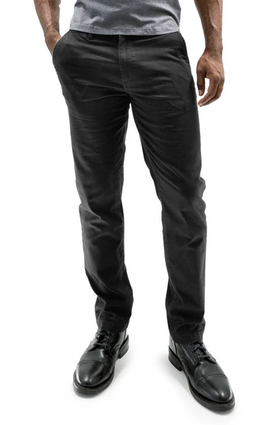 Devil-dog Dungarees Straight Leg Stretch Twill Chinos In Black