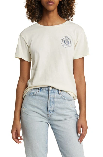 Golden Hour Yale Circle Shield Cotton Graphic T-shirt In Marshmallow