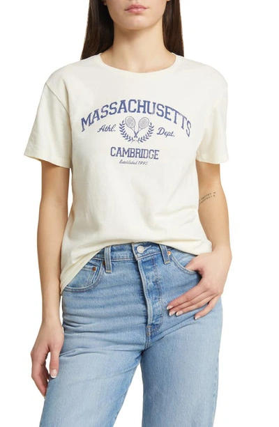 Golden Hour Massachusetts Athletic Dept Graphic T-shirt In Washed Marshmallow
