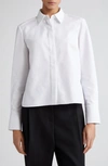 Partow Brooks Cotton Button-up Shirt In White