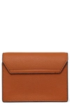 Mcm Mini Lauretos Leather Card Case In Cognac