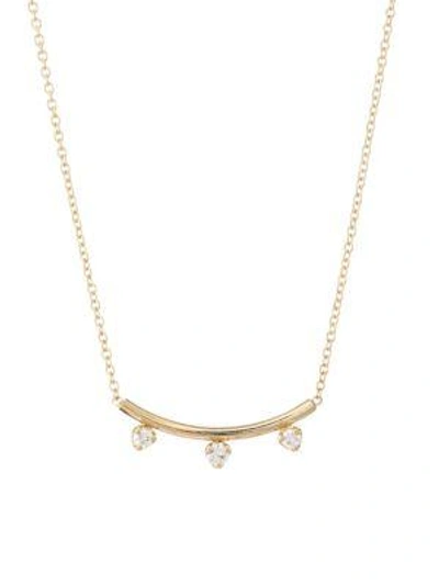 Zoë Chicco 14k Yellow Gold Diamond Bar Pendant Necklace