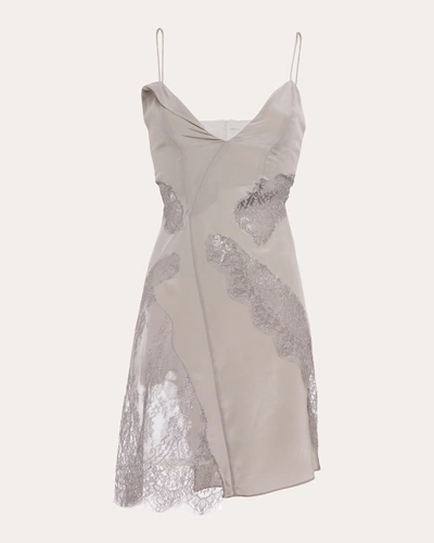 Byvarga Women's Jasmine Silk Mini Dress In Grey/metallic Silver
