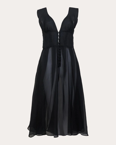 Byvarga Women's Monic Organza Midi Dress In Black