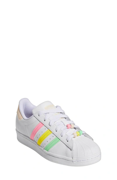 Adidas Originals Kids' Superstar Sneaker In White/ Bliss Orange