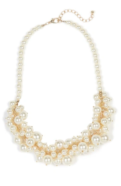 Tasha Imitation Pearl Cluster Collar Necklace In Ivory