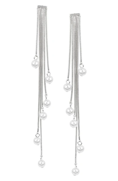 Jardin Imitation Pearl Multistrand Drop Earrings In Metallic