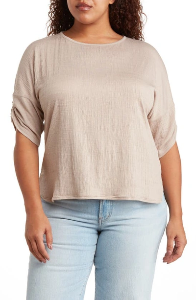 Max Studio Cinched Sleeve Top In Drftwood