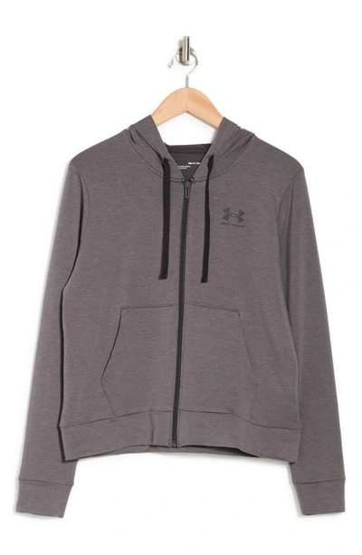 Under Armour Rival Terry Full Zip Hoodie In Jet Gray