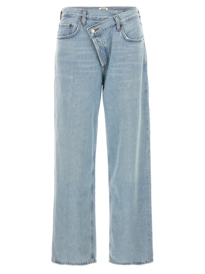 Agolde Criss Cross Jeans In Blue