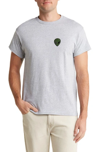 Retrofit Alien Head Cotton Graphic T-shirt In Grey Heather