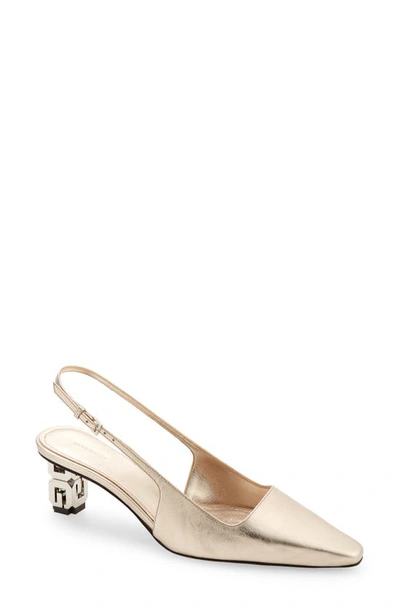 Givenchy G-cube Slingback Pump In Dusty Gold
