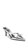 Jeffrey Campbell Gratis Pointed Toe Mule In Metallic Silver