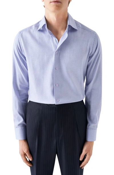 Eton Contemporary Fit Houndstooth Dress Shirt In Purple