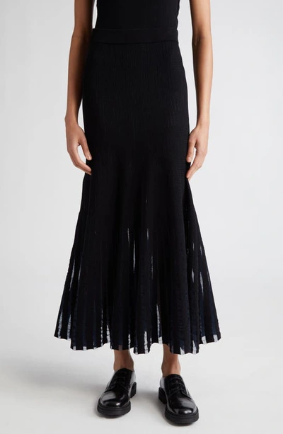 Partow Monique Sheer Stripe Jumper Skirt In Black