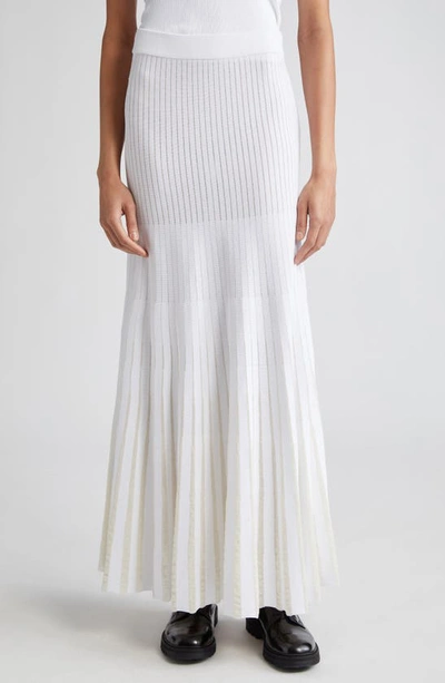 Partow Monique Sheer Stripe Jumper Skirt In White