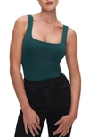 Good American Modern Tank Bodysuit In Green