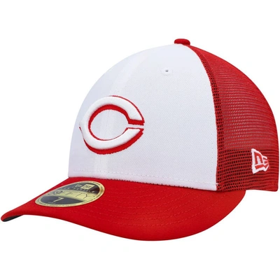 New Era Men's  White, Red Cincinnati Reds 2023 On-field Batting Practice Low Profile 59fifty Fitted H In White,red