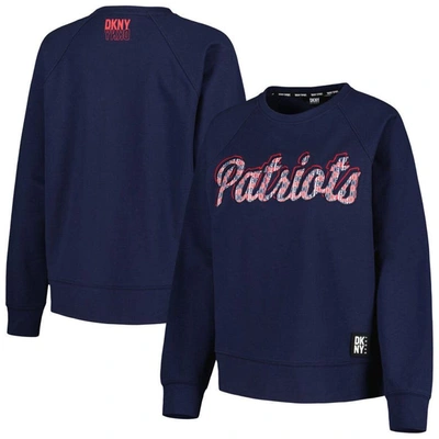 Dkny Sport Navy New England Patriots Regina Pullover Sweatshirt