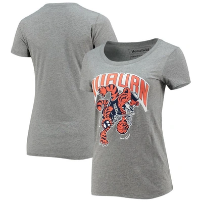 Homefield Heathered Gray Auburn Tigers Vintage Basketball Tri-blend T-shirt In Heather Gray