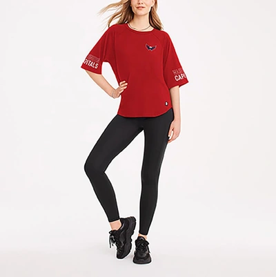 Dkny Sport Red Washington Capitals Diana Tri-blend Oversized T-shirt