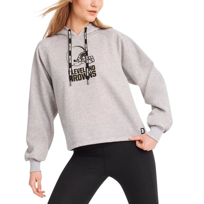 Dkny Sport Heather Gray Cleveland Browns Debbie Dolman Raglan Pullover Hoodie