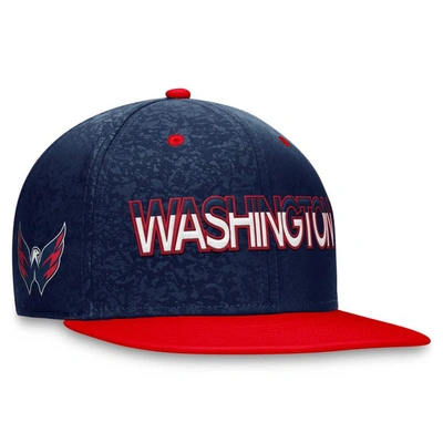 Fanatics Branded  Navy/red Washington Capitals Authentic Pro Rink Two-tone Snapback Hat In Navy,red