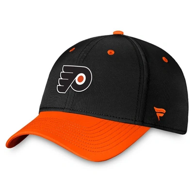 Fanatics Branded  Black/orange Philadelphia Flyers Authentic Pro Rink Two-tone Flex Hat In Black,orange