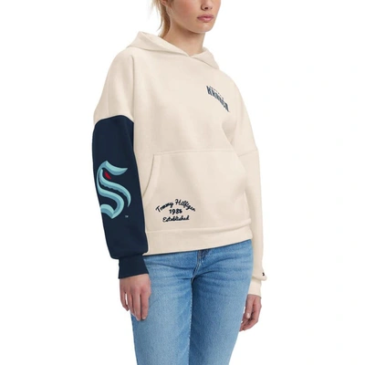 Tommy Hilfiger Women's  Cream, Deep Sea Blue Seattle Kraken Harriet Pullover Hoodie In Cream,deep Sea Blue