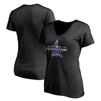 Fanatics Branded Black 2021 Mlb All-star Game Plus Size Primary Logo V-neck T-shirt