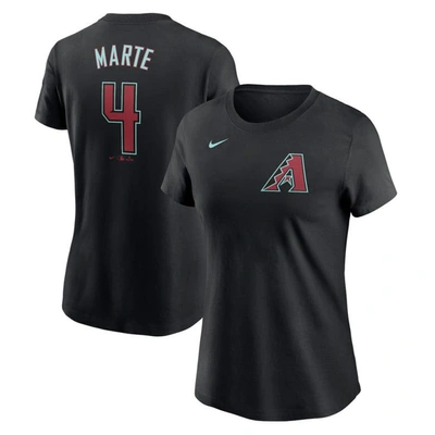 Nike Women's  Ketel Marte Black Arizona Diamondbacks 2024 Fuse Name And Number T-shirt