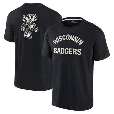 Fanatics Signature Unisex  Black Wisconsin Badgers Super Soft Short Sleeve T-shirt
