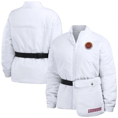 Wear By Erin Andrews White Washington Commanders Packaway Full-zip Puffer Jacket