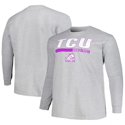 Profile Men's Grey Lsu Tigers Big And Tall Two-hit Long Sleeve T-shirt