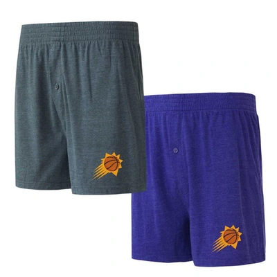 Concepts Sport Purple/charcoal Phoenix Suns Two-pack Jersey-knit Boxer Set