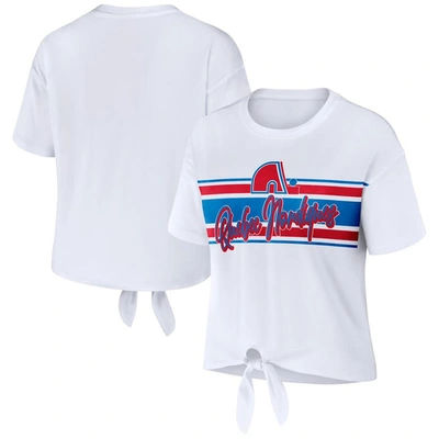 Wear By Erin Andrews White Colorado Avalanche Front Knot T-shirt