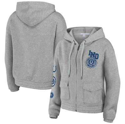 Wear By Erin Andrews Heather Gray Indianapolis Colts Full-zip Hoodie